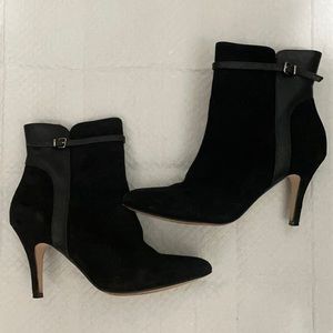 black thin heel bootie